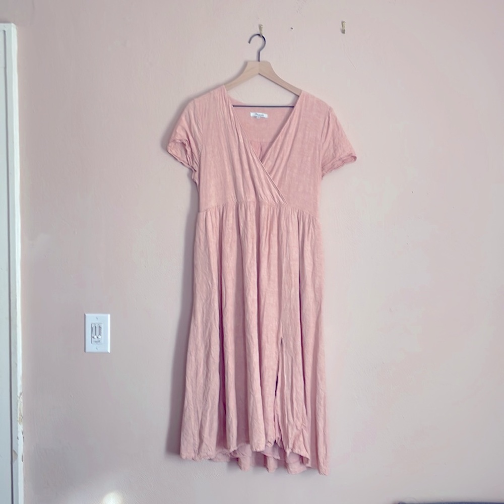 Madewell pink linen and cotton dress